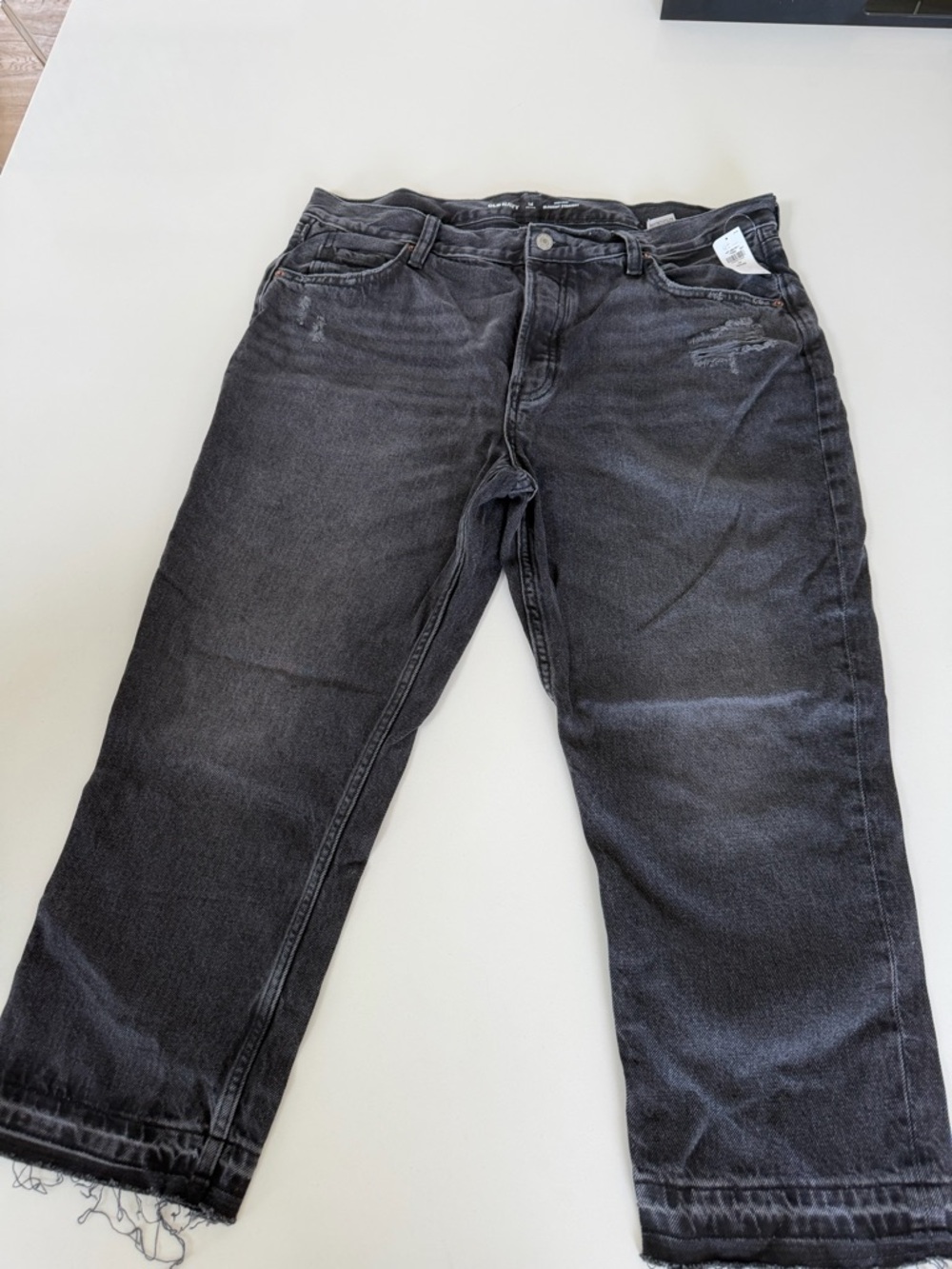 Old Navy Black Washed Women's Straight Leg Jeans